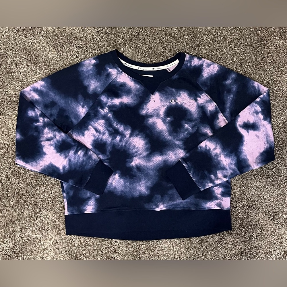 Champion Women’s Cropped Tye Die Sweatshirt - Purple